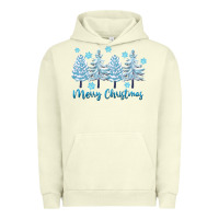 Pigment Pistachio merry christmas blue trees Urban Hoodie - FaDigitalArtStudio