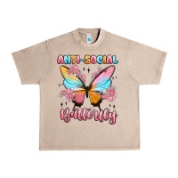 French Oak anti social butterfly Urban Heavy Tee - MaliasSmallBusiness