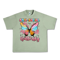 Oil Green anti social butterfly Urban Heavy Tee - MaliasSmallBusiness