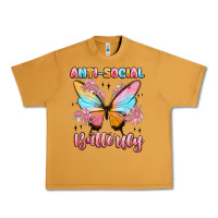 Peanut Butter anti social butterfly Urban Heavy Tee - MaliasSmallBusiness