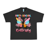 Pigment Black anti social butterfly Urban Heavy Tee - MaliasSmallBusiness