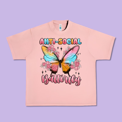 Anti Social Butterfly Urban Heavy Tee Designed By Maliassmallbusiness