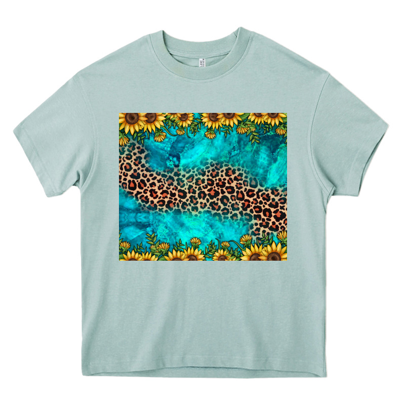 Leopard Turquoise Sunflower Heavy Core Tee by JahusDesignShop | Teevron