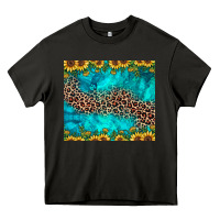 Asphalt leopard turquoise sunflower Heavy Core Tee - JahusDesignShop