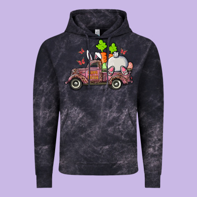 Happy Easter Pink Truck With Bunny Vintage Hoodie Designed By Ranaportraitstore