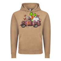 Vintage Coffee happy easter pink truck with bunny Vintage Hoodie - RanaPortraitStore
