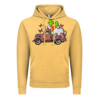 Vintage Mustard happy easter pink truck with bunny Vintage Hoodie - RanaPortraitStore
