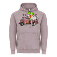 Vintage Zinc happy easter pink truck with bunny Vintage Hoodie - RanaPortraitStore
