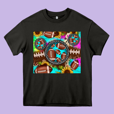 Football Tie Dye Gemstone Sunflower Heavy Core Tee Designed By Jahusdesignshop