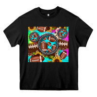 Black football tie dye gemstone sunflower Heavy Core Tee - JahusDesignShop