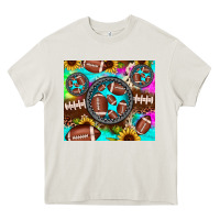 Cream football tie dye gemstone sunflower Heavy Core Tee - JahusDesignShop