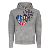 Cloud Rock 4th of july american flag heart butterfly Vintage Hoodie - MaliasSmallBusiness