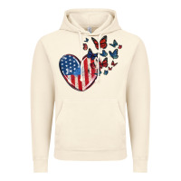 Vintage Artic 4th of july american flag heart butterfly Vintage Hoodie - MaliasSmallBusiness