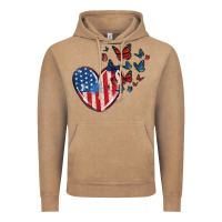 Vintage Coffee 4th of july american flag heart butterfly Vintage Hoodie - MaliasSmallBusiness