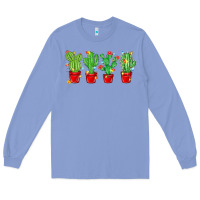 Colony Blue Christmas Cactuses Long Sleeve Tee - MaliasSmallBusiness