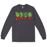 Smoke Christmas Cactuses Long Sleeve Tee - MaliasSmallBusiness