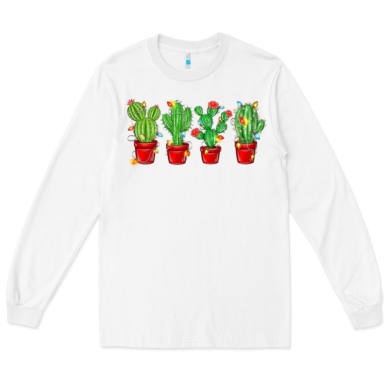Christmas Cactuses Long Sleeve Tee by MaliasSmallBusiness | Teevron