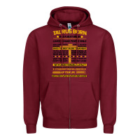Burgundy TAURUS FACTS Zipper Hoodie - Bettercallsaul