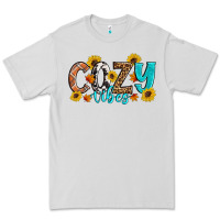 Dove Grey Cozy Vibes Fall Sunflowers Premium Tee - Artiststas