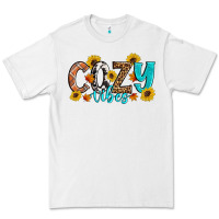 White Cozy Vibes Fall Sunflowers Premium Tee - Artiststas