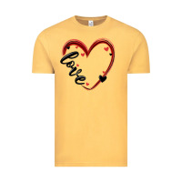 Vintage Mustard valentines day heart Vintage Tee - MaliasSmallBusiness