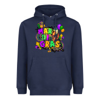 Navy louisiana map mardi gras Heavyweight Hoodie - CowGirlArtShop