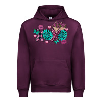 Mauve Wine Xoxo Valentine's Day Turquoise Gem Urban Hoodie - FaDigitalArtStudio