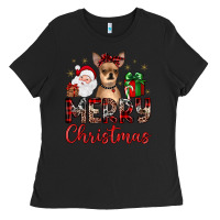 Black merry christmas chihuahua Ladies Tee - JahusDesignShop