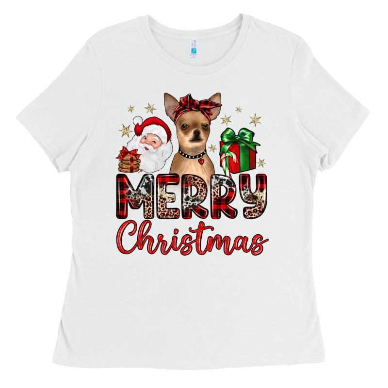 Merry Christmas Chihuahua Ladies Tee by JahusDesignShop | Teevron