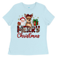 Baby Blue merry christmas chihuahua Ladies Tee - JahusDesignShop