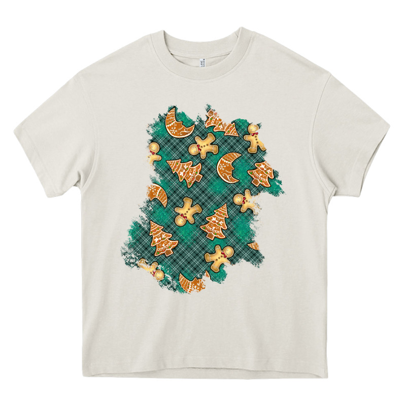 Christmas Gingerbread Cookies Patch Heavy Core Tee by BundleAndBundleShop | Teevron