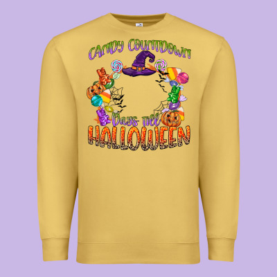 Candy Countdown Days Till Halloween Premium Sweatshirt Designed By Cowgirlartshop