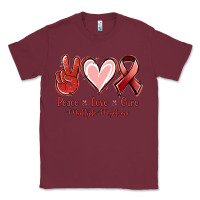 Burgundy Peace love cure Multiple Myeloma Classic Tee - NancyCooperArtShop