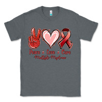 Charcoal Heather Peace love cure Multiple Myeloma Classic Tee - NancyCooperArtShop