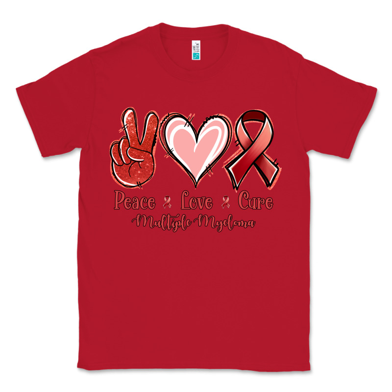 Peace Love Cure Multiple Myeloma Classic Tee by NancyCooperArtShop | Teevron