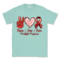 Seafoam Peace love cure Multiple Myeloma Classic Tee - NancyCooperArtShop