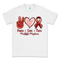 White Peace love cure Multiple Myeloma Classic Tee - NancyCooperArtShop