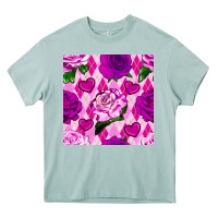 Arona valentines day roses and diamond plaid seamless pattern Heavy Core Tee - BundleAndBundleShop