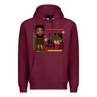 Burgundy i am black history black boy  juneteenth Premium Hoodie - CowGirlArtShop