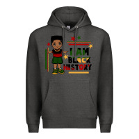 Charcoal Heather i am black history black boy  juneteenth Premium Hoodie - CowGirlArtShop