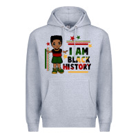 Heather Grey i am black history black boy  juneteenth Premium Hoodie - CowGirlArtShop