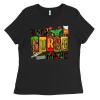 Black black nurse magic Ladies Tee - AdoDesignShop