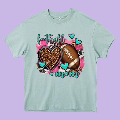 Football Mom Heavy Core Tee Designed By Adodesignshop