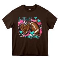Chocolate Brown football mom Heavy Core Tee - AdoDesignShop
