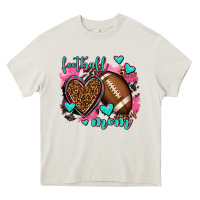 Cream football mom Heavy Core Tee - AdoDesignShop