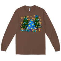 Chestnut Hannukah Christmas trees Long Sleeve Tee - NancyCooperArtShop