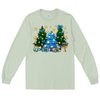 Matcha Hannukah Christmas trees Long Sleeve Tee - NancyCooperArtShop