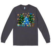 Smoke Hannukah Christmas trees Long Sleeve Tee - NancyCooperArtShop