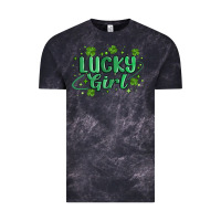 Cloud Black lucky girl Vintage Tee - MaliasSmallBusiness