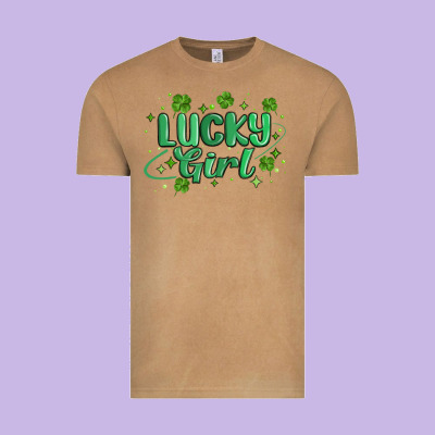 Lucky Girl Vintage Tee Designed By Maliassmallbusiness